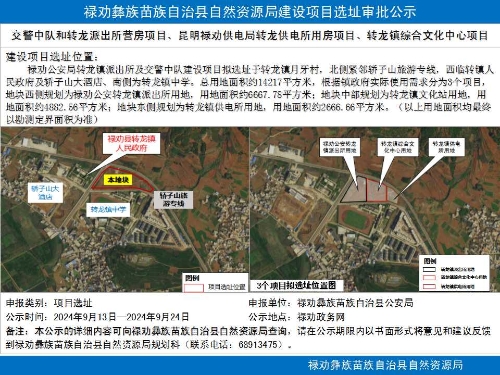 禄劝公安局转龙镇派出所及交警中队建设项目选址
