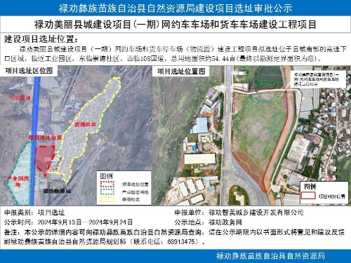 禄劝美丽县城建设项目(一期)网约车车场和货车车场建设工程项目选址