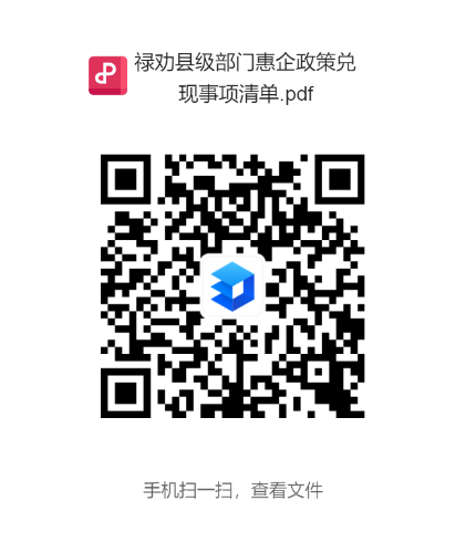 （二维码）禄劝县级部门惠企政策兑现事项清单