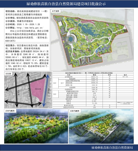 禄劝美丽县城建设项目（一期）掌鸠河公园改造工程修建性详细规划