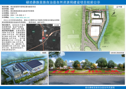 禄劝县智慧冷链物流基地建设项目建设工程规划设计方案批前公示